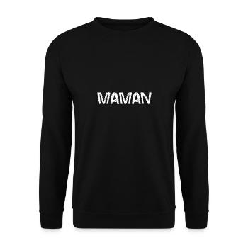 FÊTE DES MÈRES. BONNE FÊTE MAMAN. MAMAN. JE T'AIME - Sweat-shirt Unisexe - noir - Devant - Alina (178cm) & Michal (187cm)
