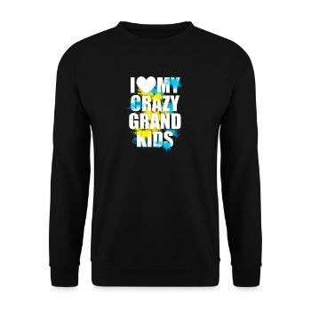 Grand mother / grand kids design - Unisex Pullover - Schwarz - Vorne - Alina (178cm) & Michal (187cm)