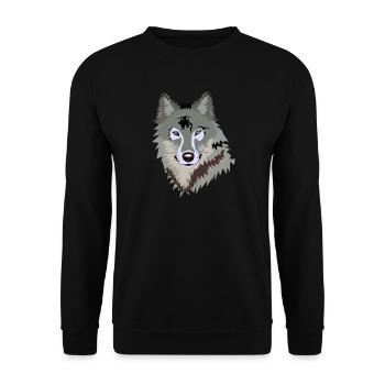 loup - Sweat-shirt Unisexe - noir - Devant - Alina (178cm) & Michal (187cm)