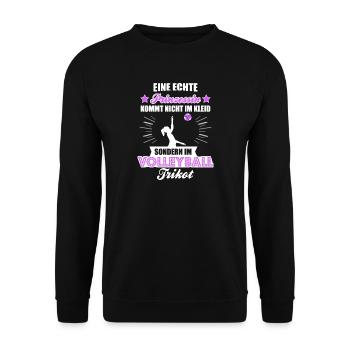 eine Echte Prinzessin kommt nicht im kleid sondern - Unisex Pullover - Schwarz - Vorne - Alina (178cm) & Michal (187cm)