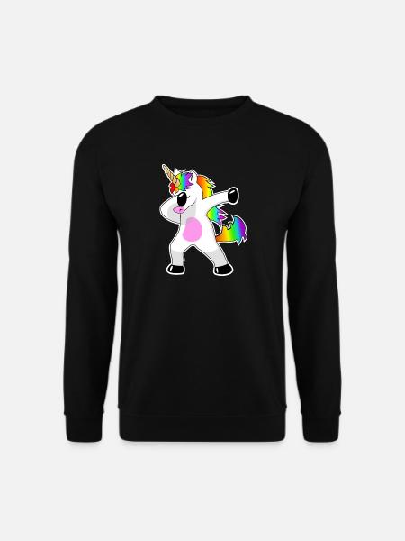 Dabbing Einhorn Dab Unicorn Geschenkidee - Unisex Pullover - Schwarz