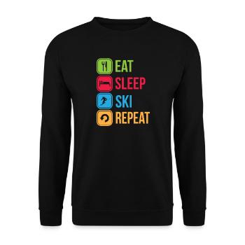 Manger sommeil Ski Répéter - Sweat-shirt Unisexe - noir - Devant - Alina (178cm) & Michal (187cm)