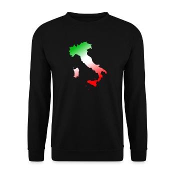 Italy Map Italian Flag - Unisex Sweatshirt - black - Front - Alina (178cm) & Michal (187cm)