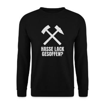 Hasse Lack Gesoffen? Ruhrpott Schlägel Und Eisen - Unisex Pullover - Schwarz - Vorne - Alina (178cm) & Michal (187cm)