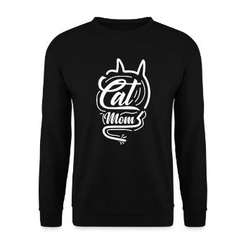 CAT MOM - WHITE - Unisex Pullover - Schwarz - Vorne - Alina (178cm) & Michal (187cm)