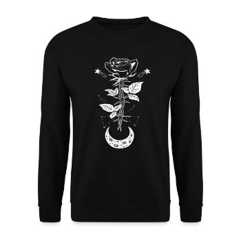 Gothic Witch Moon Rose Black Metal - Unisex Sweatshirt - black - Front - Alina (178cm) & Michal (187cm)