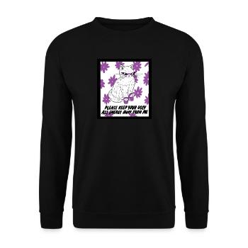 Feministisches Katzen-Statement No Negative Vibes - Unisex Pullover - Schwarz - Vorne - Alina (178cm) & Michal (187cm)