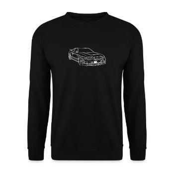 Skyline GT-R R33 - Unisex Pullover - Schwarz - Vorne - Alina (178cm) & Michal (187cm)