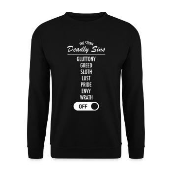The Seven Deadly Sins Mode Off - Unisex Sweatshirt - black - Front - Alina (178cm) & Michal (187cm)