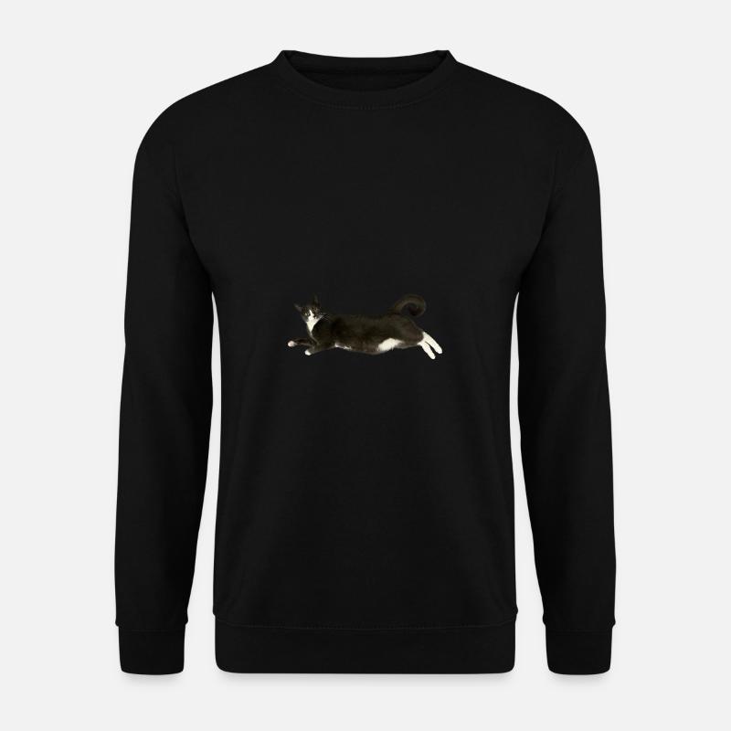 Katze grau weiß - Unisex Pullover - Schwarz
