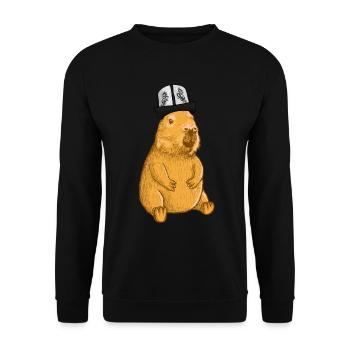 Capybara Kirghizistan - Sweat-shirt Unisexe - noir - Devant - Alina (178cm) & Michal (187cm)
