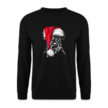 Bonnet de chien de Noël SCHNAUZER, cadeau Wilsigns - Sweat-shirt Unisexe - noir - Devant - Alina (178cm) & Michal (187cm)