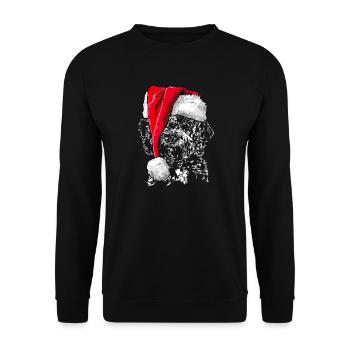 Santa DOODLE Christmas Wilsigns Labradoodle - Unisex Sweatshirt - black - Front - Alina (178cm) & Michal (187cm)