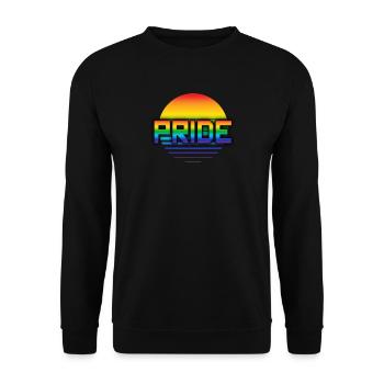 Rainbow Pride Synthwave - Unisex Sweatshirt - black - Front - Alina (178cm) & Michal (187cm)