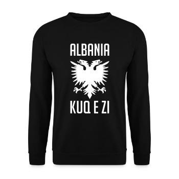 Albania Eagle Albanian Saying Gift - Unisex Sweatshirt - black - Front - Alina (178cm) & Michal (187cm)