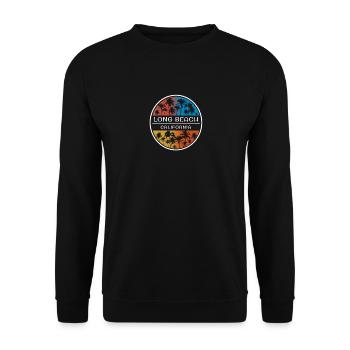 Long Beach California Stylish Vacation Souvenir - Unisex Sweatshirt - black - Front - Alina (178cm) & Michal (187cm)