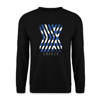 Greece Flag Hellas Athens Greek Flag - Unisex Sweatshirt - black - Front - Alina (178cm) & Michal (187cm)