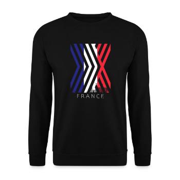 France Flag Distressed Look French Flag - Unisex Sweatshirt - black - Front - Alina (178cm) & Michal (187cm)