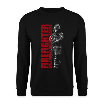Firefighter firefighter deployment saying gift - Unisex Sweatshirt - black - Front - Alina (178cm) & Michal (187cm)