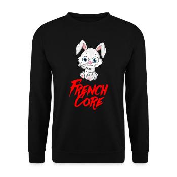 FRENCHCORE FRENCH CORE Sweet Rabbit - Unisex Sweatshirt - black - Front - Alina (178cm) & Michal (187cm)
