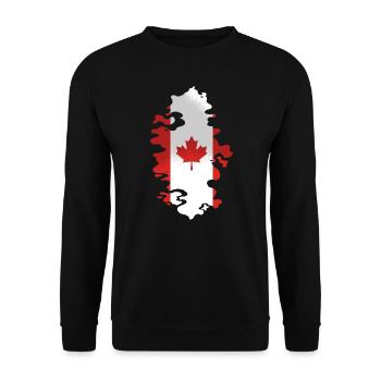Kanada Flagge Ahornblatt Kanadische Fahne Canada - Unisex Pullover - Schwarz - Vorne - Alina (178cm) & Michal (187cm)