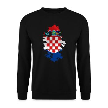 Croatie Drapeau Adriatique Zagreb Drapeau croate - Sweat-shirt Unisexe - noir - Devant - Alina (178cm) & Michal (187cm)