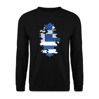 Grèce Drapeau Hellas Athènes Drapeau grec - Sweat-shirt Unisexe - noir - Devant - Alina (178cm) & Michal (187cm)