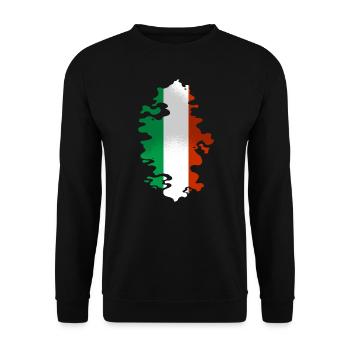 Italie Drapeau Vintage Drapeau Italien Occasion Look - Sweat-shirt Unisexe - noir - Devant - Alina (178cm) & Michal (187cm)