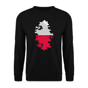 Drapeau de Pologne utilisé Look Polska Drapeau polonais - Sweat-shirt Unisexe - noir - Devant - Alina (178cm) & Michal (187cm)