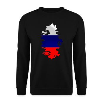 Drapeau de russie Vintage Drapeau russe d’occasion Look - Sweat-shirt Unisexe - noir - Devant - Alina (178cm) & Michal (187cm)