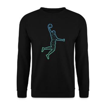 Basketball Player Polygon Coach Basketball Player - Unisex Sweatshirt - black - Front - Alina (178cm) & Michal (187cm)