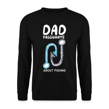 Papa leidenschaftlich über Angeln Ruhestandsplan S - Unisex Pullover - Schwarz - Vorne - Alina (178cm) & Michal (187cm)