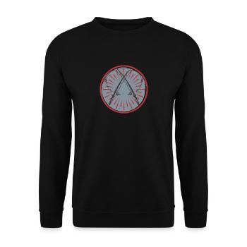 Angelrute Angel Design Angler Angeln Anglerin - Unisex Pullover - Schwarz - Vorne - Alina (178cm) & Michal (187cm)