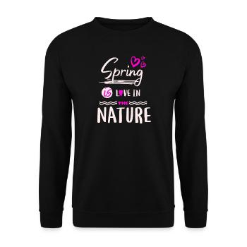 Spring is love in the nature - Unisex Sweatshirt - black - Front - Alina (178cm) & Michal (187cm)