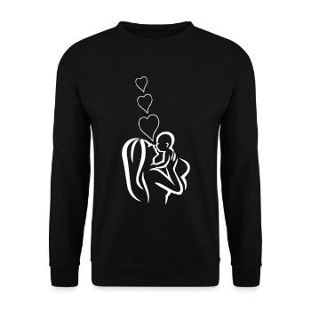 Mother with baby - Unisex Sweatshirt - black - Front - Alina (178cm) & Michal (187cm)