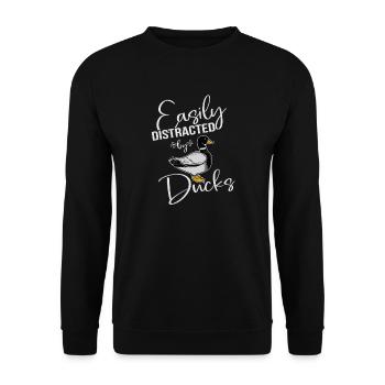 Easily Distracted By Ducks Duck Breeder, Duck - Unisex Sweatshirt - black - Front - Alina (178cm) & Michal (187cm)