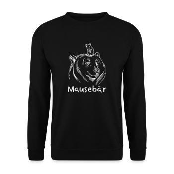 Mausebär Valentinstag Partner Beziehung - Unisex Pullover - Schwarz - Vorne - Alina (178cm) & Michal (187cm)