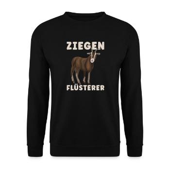 Ziegen Flüsterer Ziege Ziegenbock Ziegenzucht - Unisex Pullover - Schwarz - Vorne - Alina (178cm) & Michal (187cm)