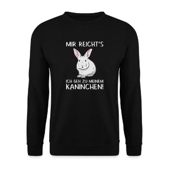 Mir Reicht's Ich Geh Zu Meinem Kaninchen Hase - Unisex Pullover - Schwarz - Vorne - Alina (178cm) & Michal (187cm)