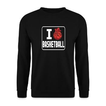 Ich Liebe Basketball Basketballer Geschenkidee - Unisex Pullover - Schwarz - Vorne - Alina (178cm) & Michal (187cm)