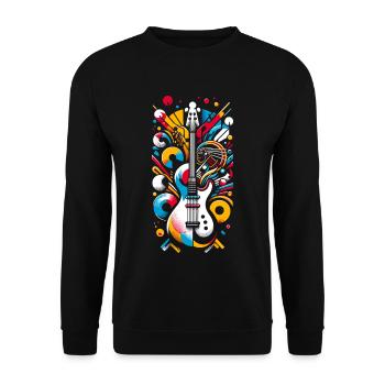 Electric Symphony GuitarAbstract Music Lover - Unisex Pullover - Schwarz - Vorne - Alina (178cm) & Michal (187cm)