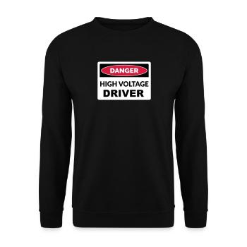 HIGH VOLTAGE Driver - Unisex Sweatshirt - black - Front - Alina (178cm) & Michal (187cm)
