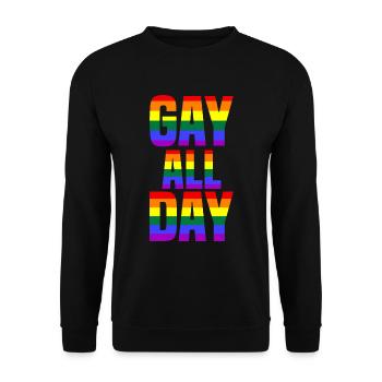 Gay All Day - Unisex Sweatshirt - black - Front - Alina (178cm) & Michal (187cm)