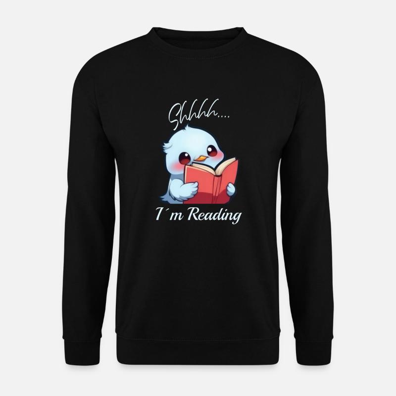Vogel mit Buch - Unisex Pullover - Schwarz