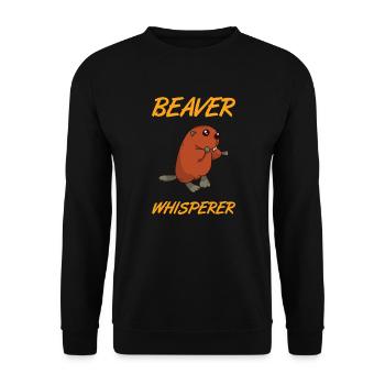 BEAVER: Beaver Whisperer - Unisex Pullover - Schwarz - Vorne - Alina (178cm) & Michal (187cm)