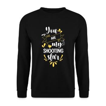 Shooting Star Telescope Space - Unisex Sweatshirt - black - Front - Alina (178cm) & Michal (187cm)