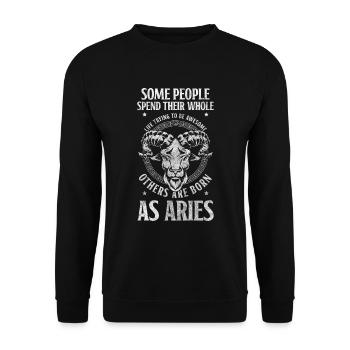 Widder Astrologie Minerva - Unisex Pullover - Schwarz - Vorne - Alina (178cm) & Michal (187cm)