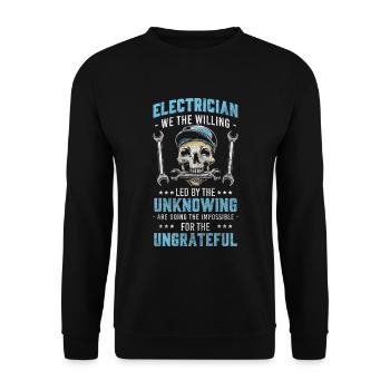 Electronics Technician Electric Flash - Unisex Sweatshirt - black - Front - Alina (178cm) & Michal (187cm)