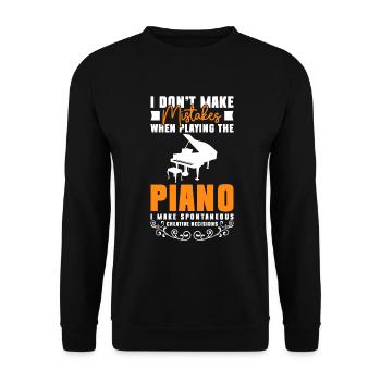 Musiker Klavierspieler - Unisex Pullover - Schwarz - Vorne - Alina (178cm) & Michal (187cm)