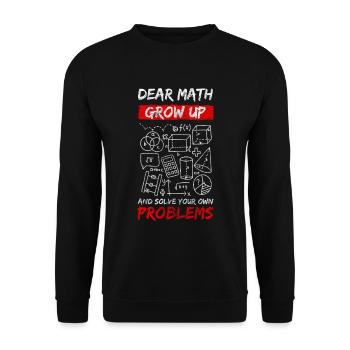 Problèmes, solutions, dictons, peu importe - Sweat-shirt Unisexe - noir - Devant - Alina (178cm) & Michal (187cm)